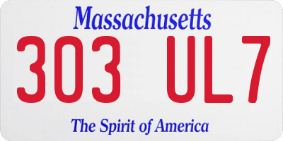 MA license plate 303UL7