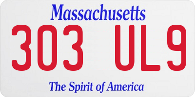MA license plate 303UL9
