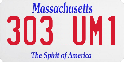 MA license plate 303UM1