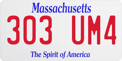 MA license plate 303UM4