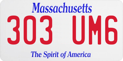 MA license plate 303UM6