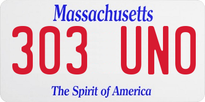 MA license plate 303UN0