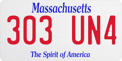 MA license plate 303UN4