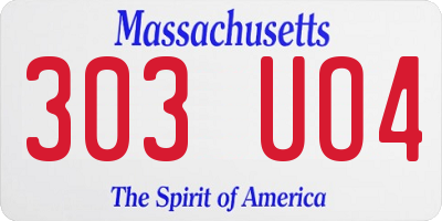 MA license plate 303UO4