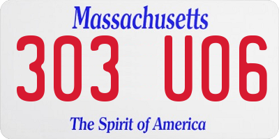 MA license plate 303UO6