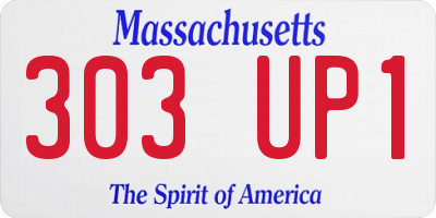 MA license plate 303UP1