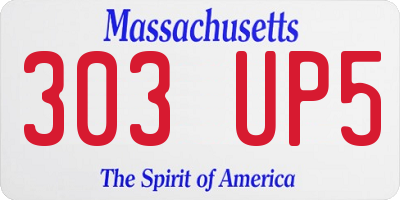MA license plate 303UP5