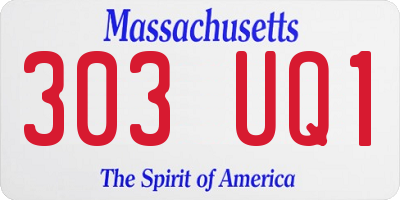 MA license plate 303UQ1