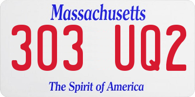MA license plate 303UQ2