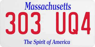 MA license plate 303UQ4