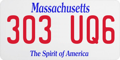 MA license plate 303UQ6