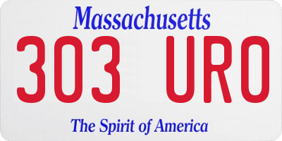MA license plate 303UR0