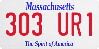 MA license plate 303UR1