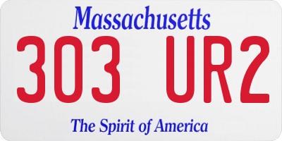 MA license plate 303UR2