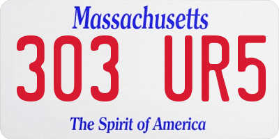 MA license plate 303UR5