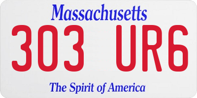 MA license plate 303UR6