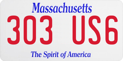 MA license plate 303US6