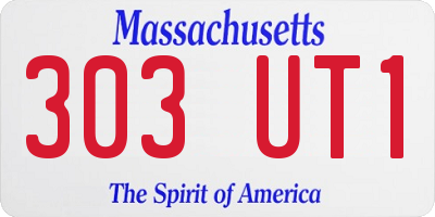 MA license plate 303UT1