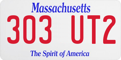 MA license plate 303UT2