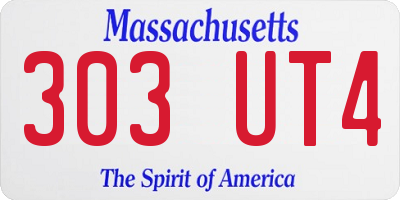 MA license plate 303UT4