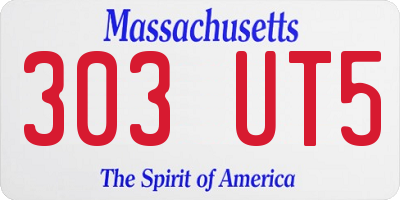 MA license plate 303UT5