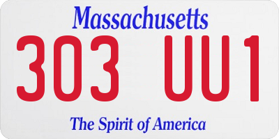 MA license plate 303UU1