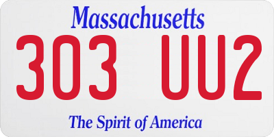 MA license plate 303UU2