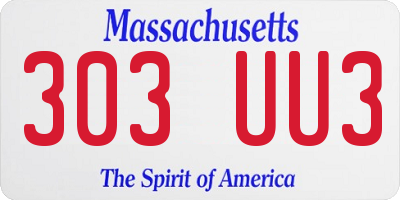 MA license plate 303UU3