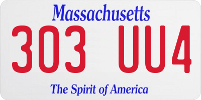 MA license plate 303UU4