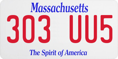 MA license plate 303UU5