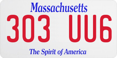 MA license plate 303UU6