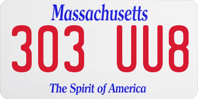 MA license plate 303UU8