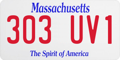 MA license plate 303UV1
