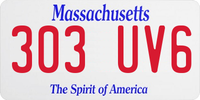 MA license plate 303UV6