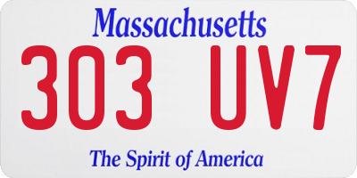 MA license plate 303UV7
