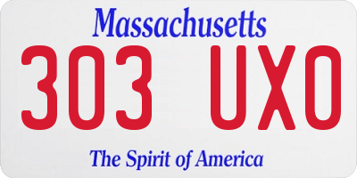 MA license plate 303UX0
