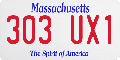 MA license plate 303UX1