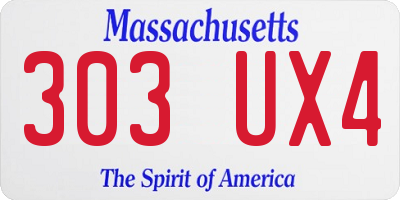 MA license plate 303UX4