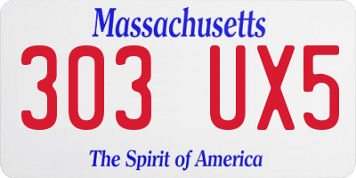 MA license plate 303UX5