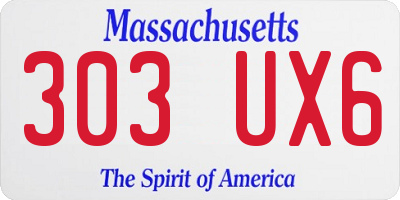 MA license plate 303UX6