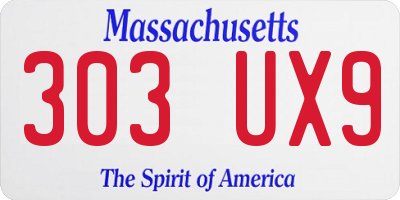 MA license plate 303UX9