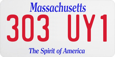 MA license plate 303UY1