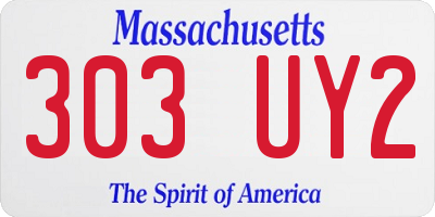 MA license plate 303UY2