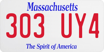 MA license plate 303UY4