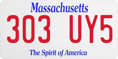 MA license plate 303UY5