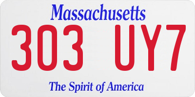 MA license plate 303UY7