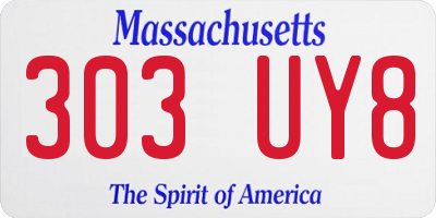 MA license plate 303UY8