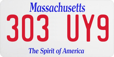 MA license plate 303UY9