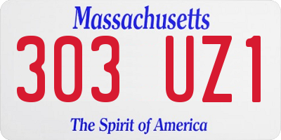 MA license plate 303UZ1