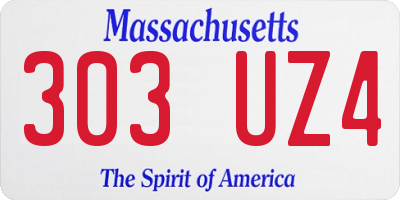 MA license plate 303UZ4